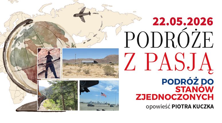 Piotr Kuczek podczas podróży po USA