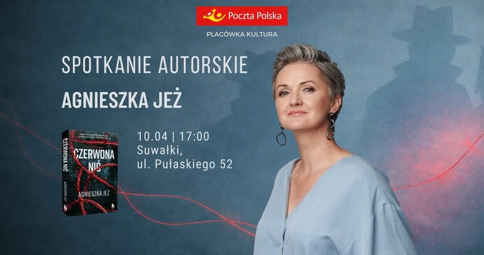 Spotkanie autorskie z Agnieszką Jeż w Suwałkach Agnieszka Jeż podczas spotkania autorskiego w placówce pocztowej