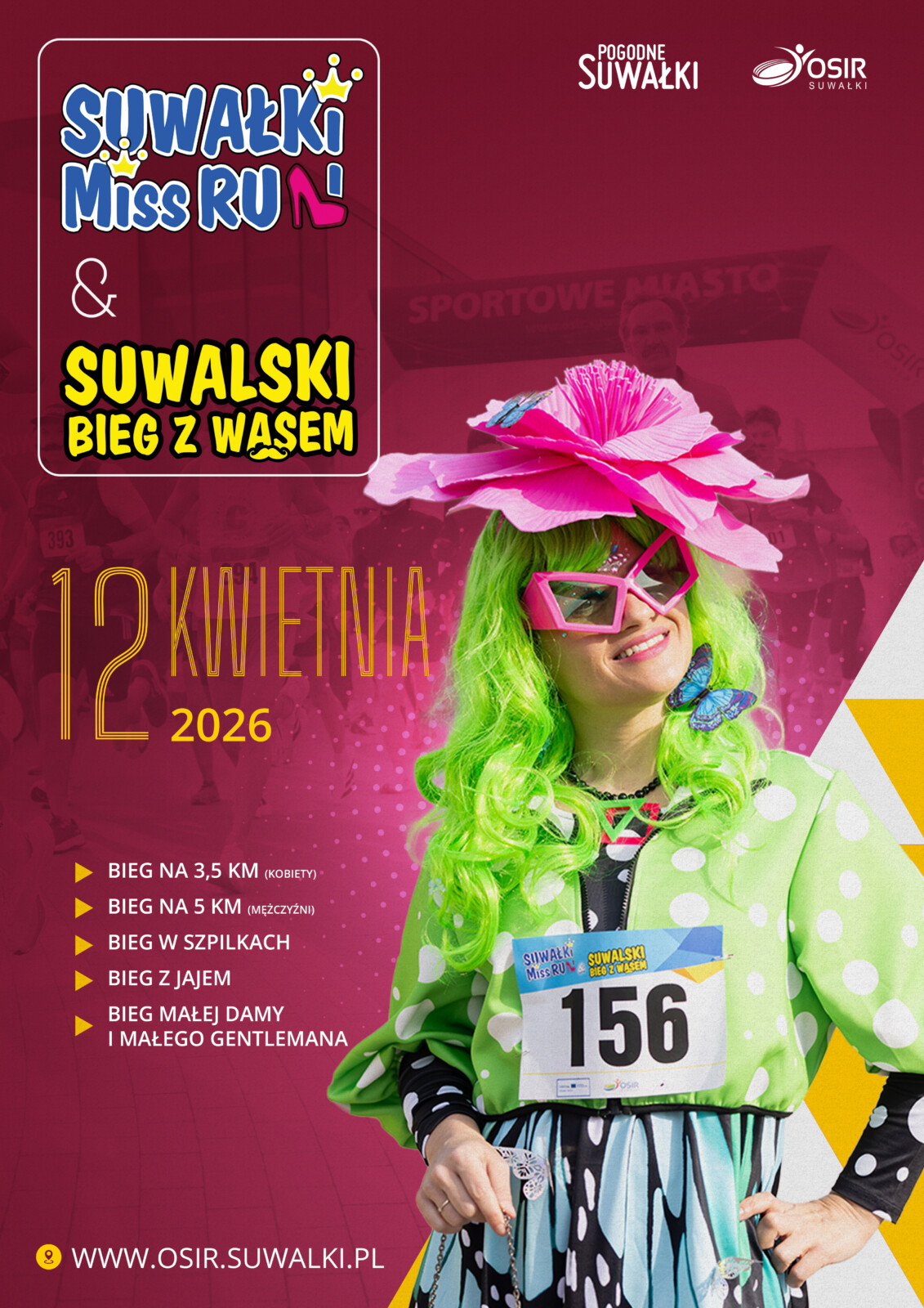 Suwałki Miss Run 2026 i Suwalski Bieg z Wąsem 12 kwietnia Suwałki Miss Run 2026 i Suwalski Bieg z Wąsem 12 kwietnia