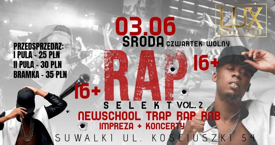 Impreza RAP Selekt vol. 2 z lokalnymi raperami i DJ-em Cesare.