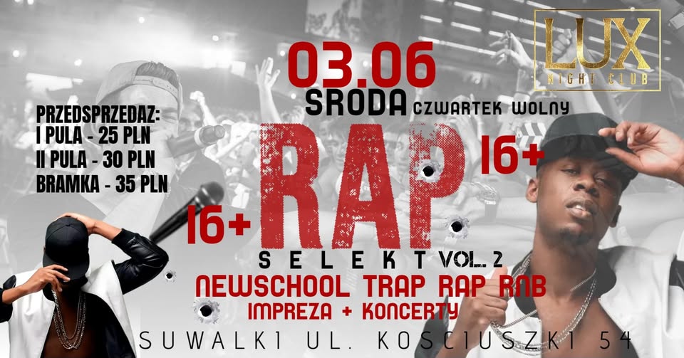 Impreza RAP Selekt vol. 2 z lokalnymi raperami i DJ-em Cesare.