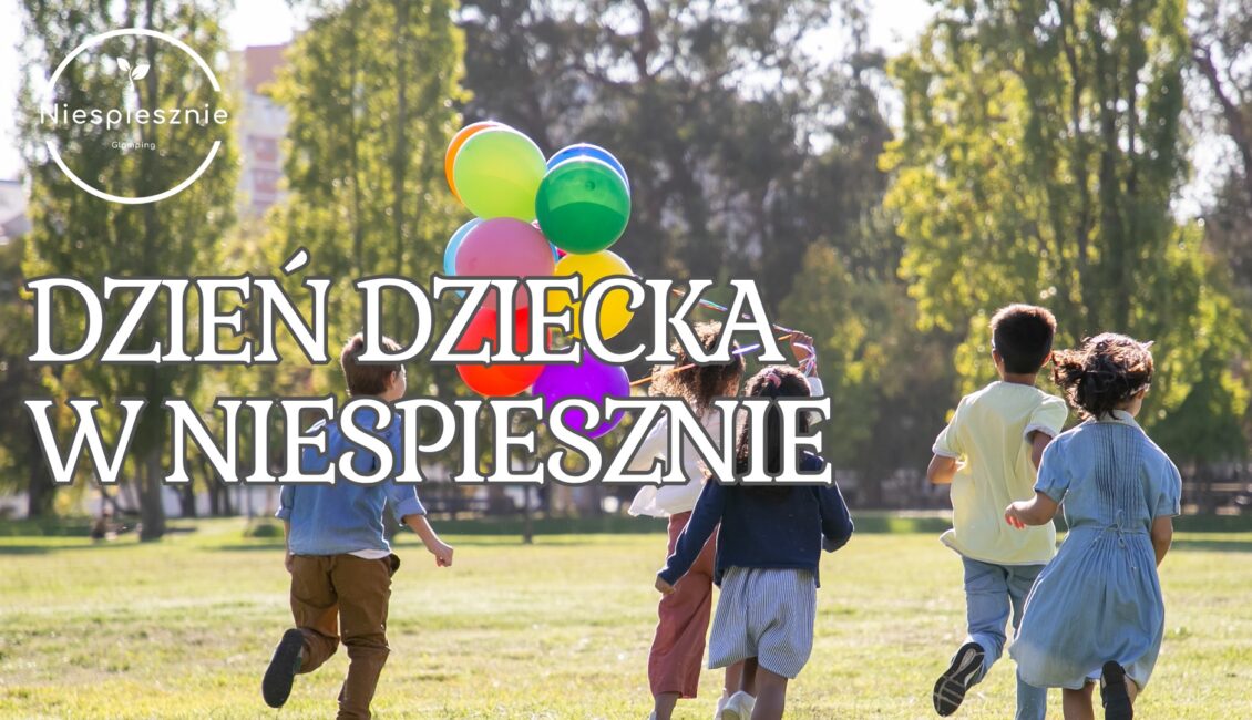 Dzień Dziecka w Niespiesznie Plakat wydarzenia Dzień Dziecka w Niespiesznie z informacjami o rodzinnych warsztatach plastycznych