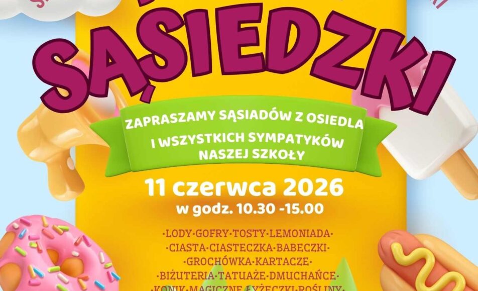 Plakat IV Festynu Sąsiedzkiego w Szkole Podstawowej nr 5 w Suwałkach