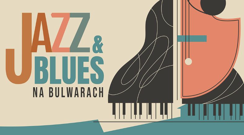 Plakat wydarzenia Jazz & Blues na Bulwarach z informacją o koncercie zespołu SOKBAND