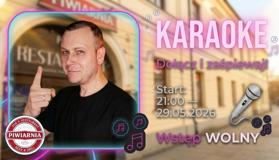 Plakat wydarzenia Karaoke Night w Piwiarni