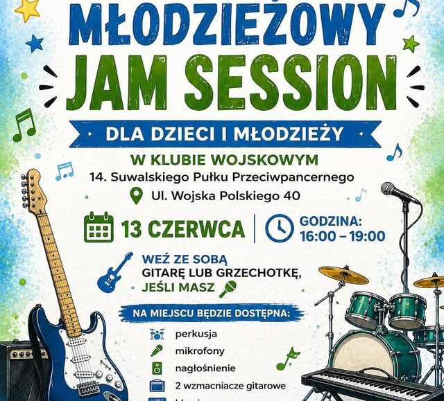 Plakat wydarzenia Młodzieżowe Jam Session