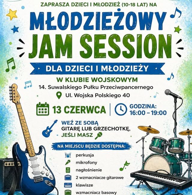 Młodzieżowe Jam Session Plakat wydarzenia Młodzieżowe Jam Session