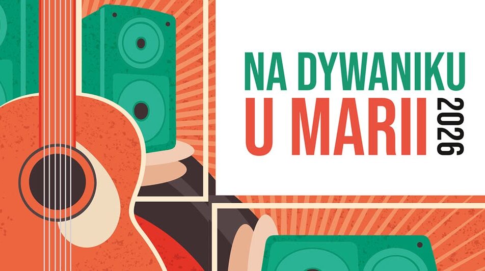 Plakat wydarzenia Na Dywaniku u Marii z koncertem zespołu No Commerce Band