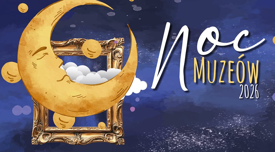 Plakat wydarzenia Noc Muzeów w Suwalskim Ośrodku Kultury