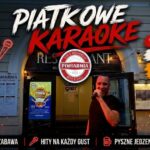 Plakat wydarzenia Piątkowe karaoke w Piwiarni z informacją o terminie i miejscu