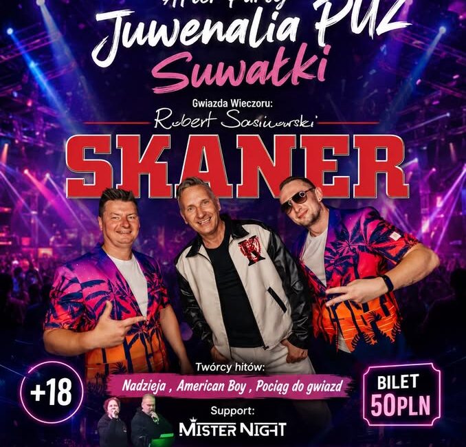Skaner Nad Kaczym – After Party Juwenalia PUZ Suwałki 2026 Plakat wydarzenia Skaner Nad Kaczym After Party Juwenalia PUZ Suwałki 2026