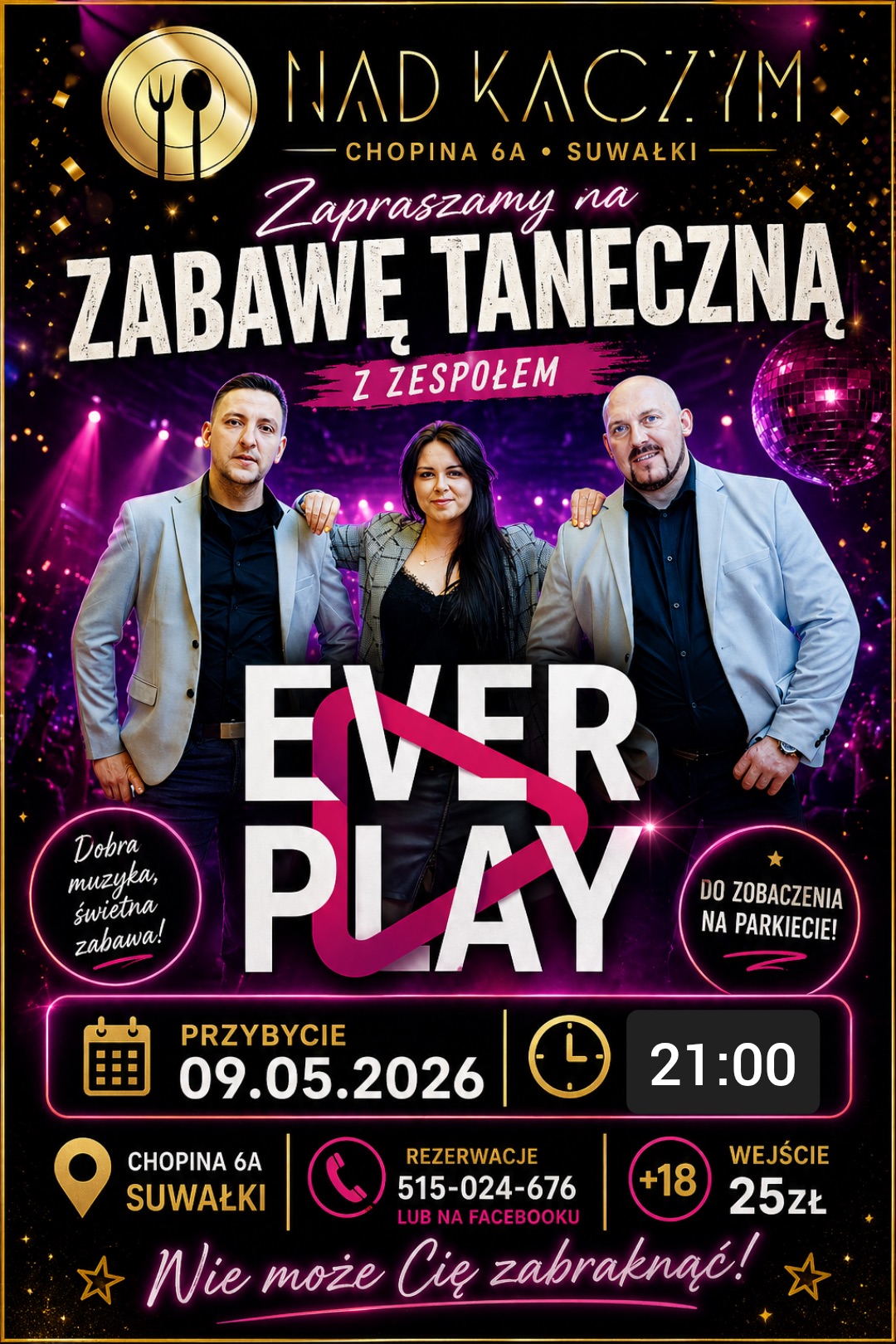 Zabawa taneczna z zespołem EVER PLAY w Suwałkach