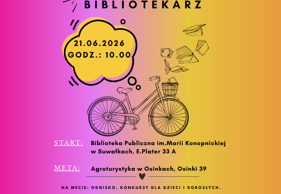 15. rajd Odjazdowy Bibliotekarz 21 czerwca 2026 15. rajd Odjazdowy Bibliotekarz 21 czerwca 2026