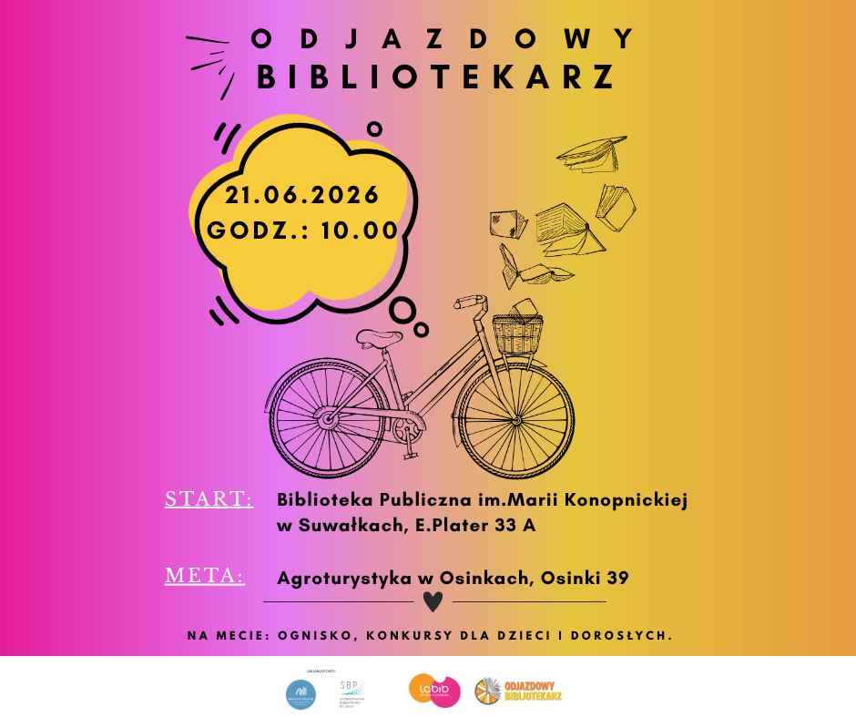 15. rajd Odjazdowy Bibliotekarz 21 czerwca 2026 15. rajd Odjazdowy Bibliotekarz 21 czerwca 2026