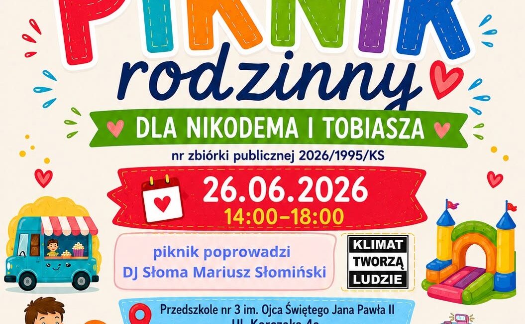 Charytatywny piknik rodzinny dla Nikodema i Tobiasza