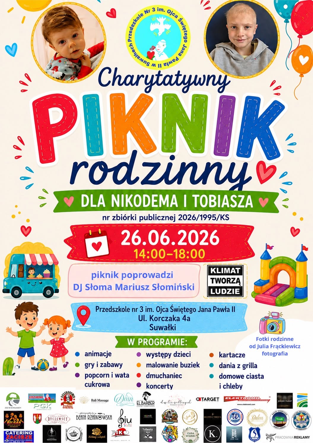 Charytatywny piknik rodzinny dla Nikodema i Tobiasza