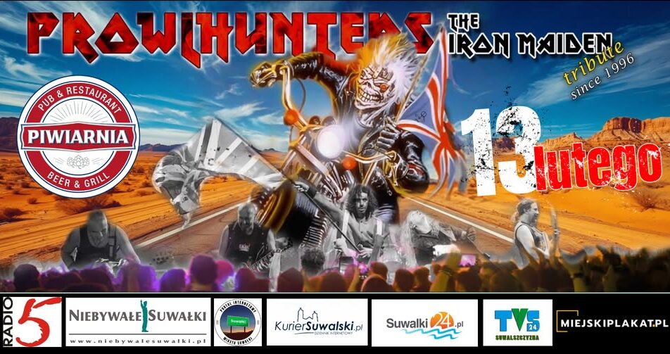 Plakat koncertu IRON MAIDEN Tribute Band: PROWLHUNTERS w Piwiarni Suwałki