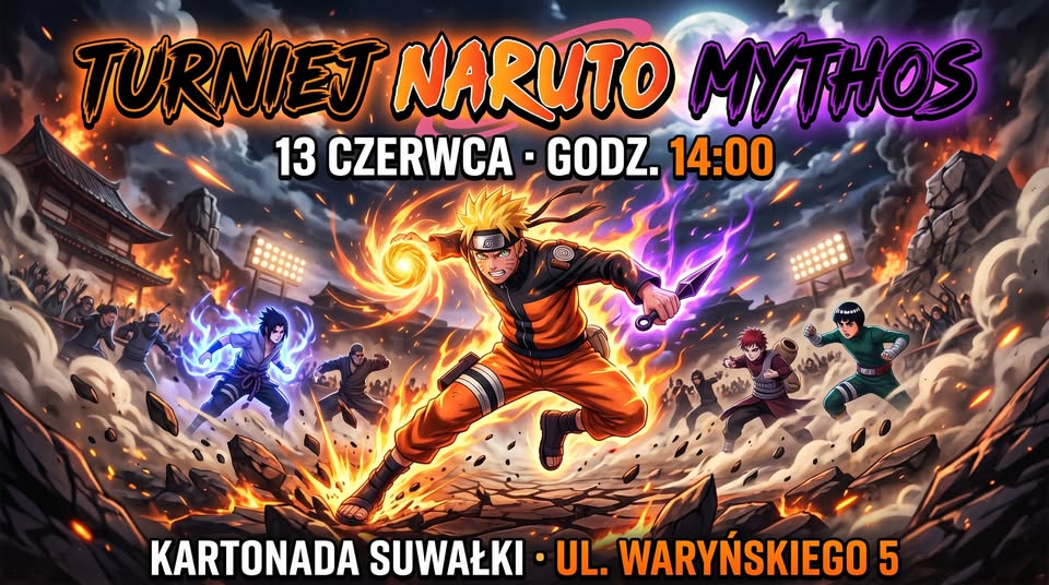 Turniej Naruto Mythos w Kartonadzie Plakat turnieju Naruto Mythos w Kartonadzie