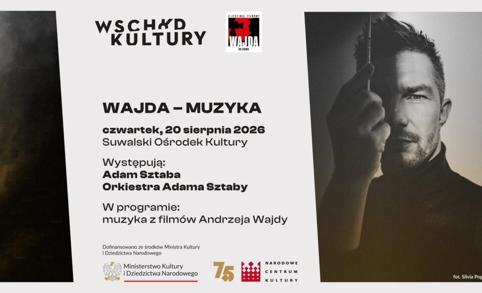Wajda – Muzyka. Adam Sztaba i Orkiestra Adama Sztaby Plakat koncertu Wajda – Muzyka z udziałem Adama Sztaby i Orkiestry Adama Sztaby