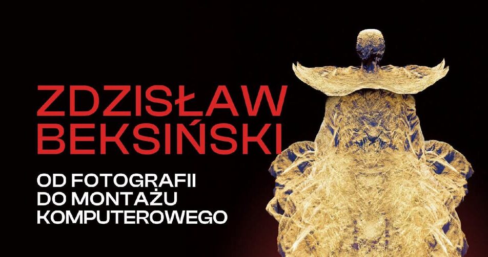 Wernisaż wystawy Zdzisława Beksińskiego „Od fotografii do montażu komputerowego” Plakat z informacją o wernisażu wystawy Zdzisława Beksińskiego „Od fotografii do montażu komputerowego”