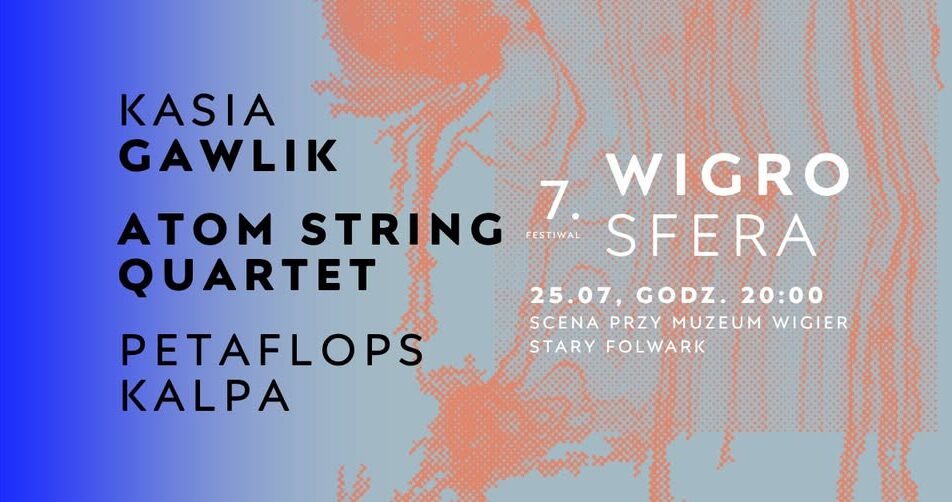 Plakat 7. Festiwalu Wigrosfera z informacjami o programie nad Wigrami