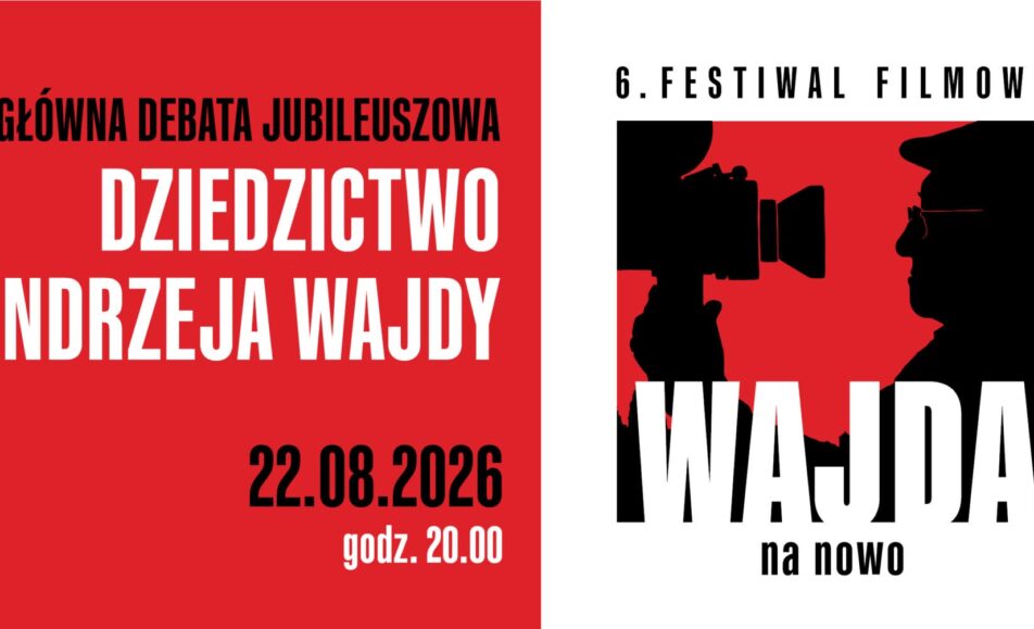 Plakat debaty „Dziedzictwo Andrzeja Wajdy” i pokazu filmu „Zemsta” w Suwałkach