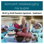 Koncert relaksacyjny na SUP-ie Plakat koncertu relaksacyjnego na SUP-ie nad jeziorem Szelment
