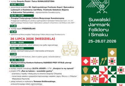 Nabory na Suwalski Jarmark Folkloru i Smaku 2026 trwają do 15 lipca Nabory na Suwalski Jarmark Folkloru i Smaku 2026 trwają do 15 lipca