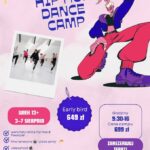 Plakat Summer Hip Hop Dance Camp 2026 z informacjami o wakacyjnym campie tanecznym