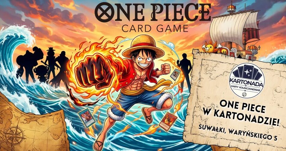 Turniej One Piece Card Game w Kartonadzie Plakat turnieju One Piece Card Game w sklepie Kartonada