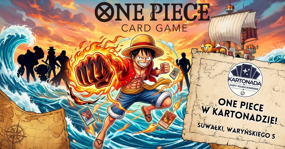 Turniej One Piece Card Game w Kartonadzie Plakat turnieju One Piece Card Game w sklepie Kartonada