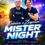 Zabawa z zespołem Mister Night Nad Kaczym Plakat wydarzenia z zespołem Mister Night w lokalu Nad Kaczym w Suwałkach