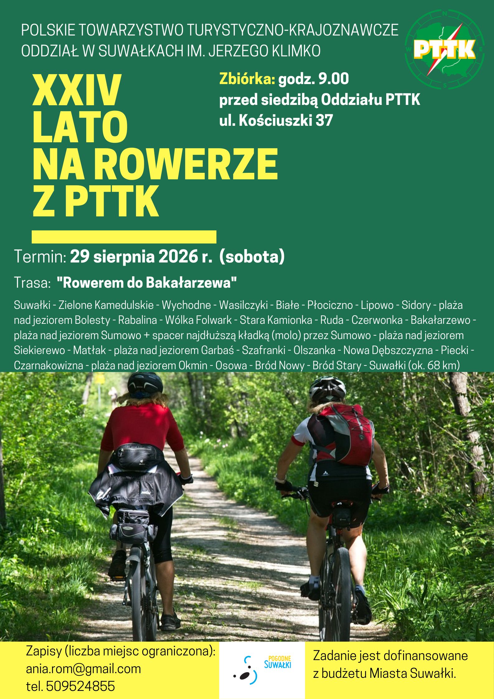 Rowerem do Bakałarzewa. Rajd rowerowy PTTK Rowerem do Bakałarzewa. Rajd rowerowy PTTK