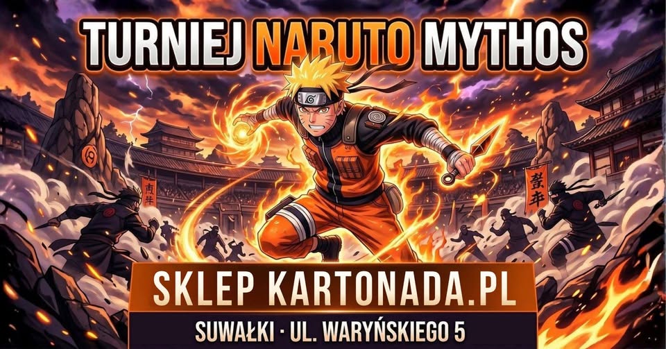 Plakat turnieju Naruto Mythos w Kartonadzie