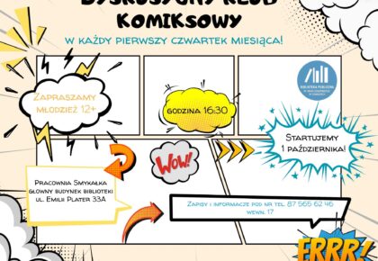 Dyskusyjny Klub Komiksowy rozpoczyna spotkania Dyskusyjny Klub Komiksowy rozpoczyna spotkania