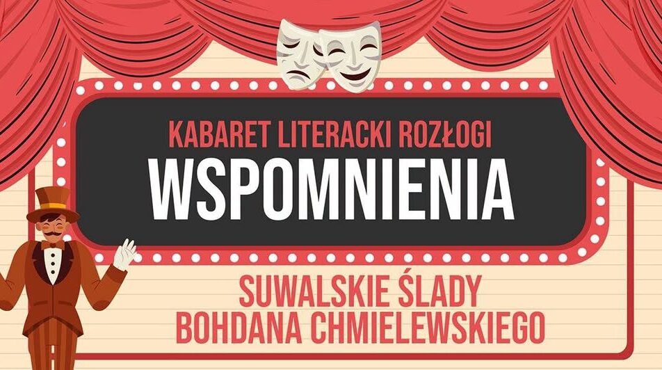 Plakat wydarzenia Kabaret Literacki Rozłogi poświęconego Bohdanowi Chmielewskiemu