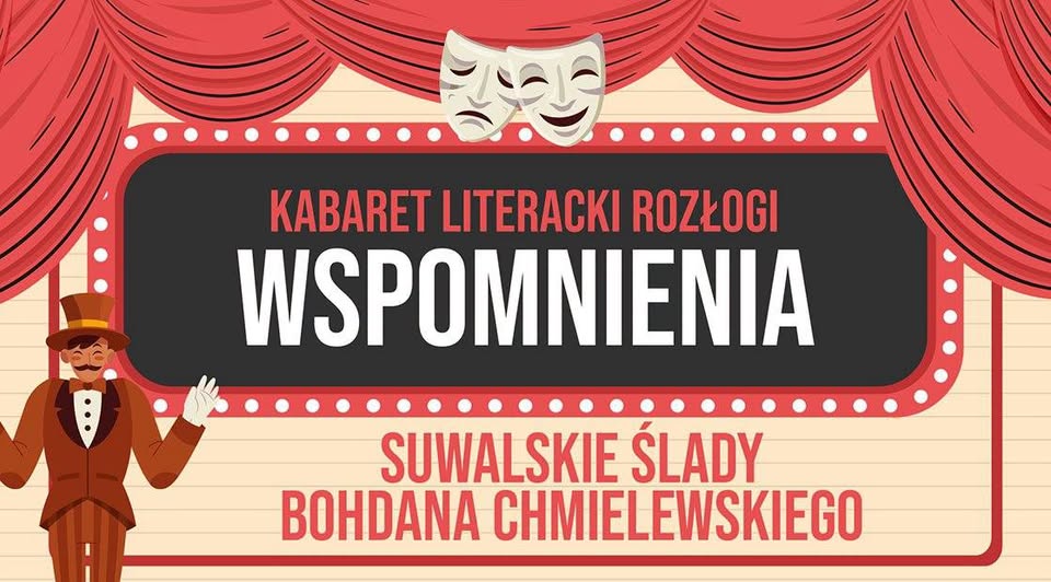 Plakat wydarzenia Kabaret Literacki Rozłogi poświęconego Bohdanowi Chmielewskiemu