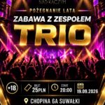 Plakat wydarzenia Pożegnanie lata nad Kaczym z zespołem Trio