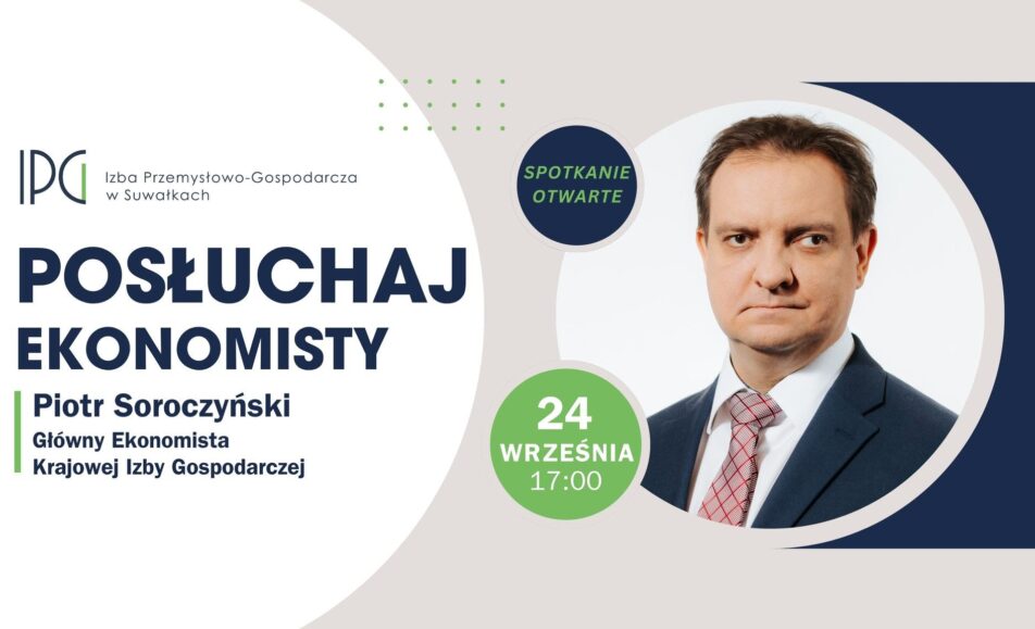 Plakat spotkania z Piotrem Soroczyńskim w Suwałkach