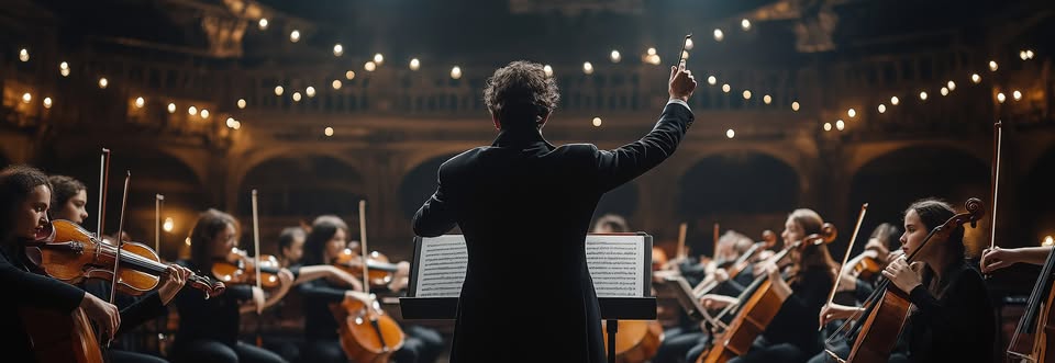 Plakat koncertu Tańce świata z udziałem Suwalskiej Orkiestry Kameralnej i Zagan Acoustic