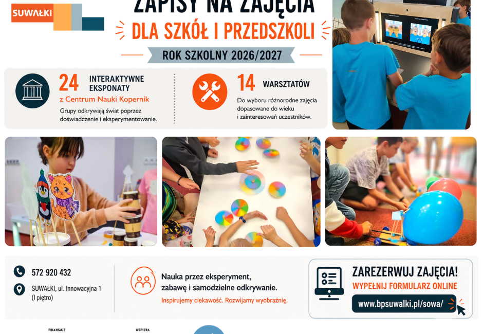 Zajęcia edukacyjne dla szkół i przedszkoli w SOWA Suwałki