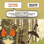 Plakat spotkania Dyskusyjnego Klubu Komiksowego o komiksie „Łauma”