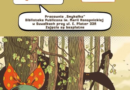 Dyskusyjny Klub Komiksowy w Suwałkach omówi „Łaumę” Plakat spotkania Dyskusyjnego Klubu Komiksowego o komiksie „Łauma”