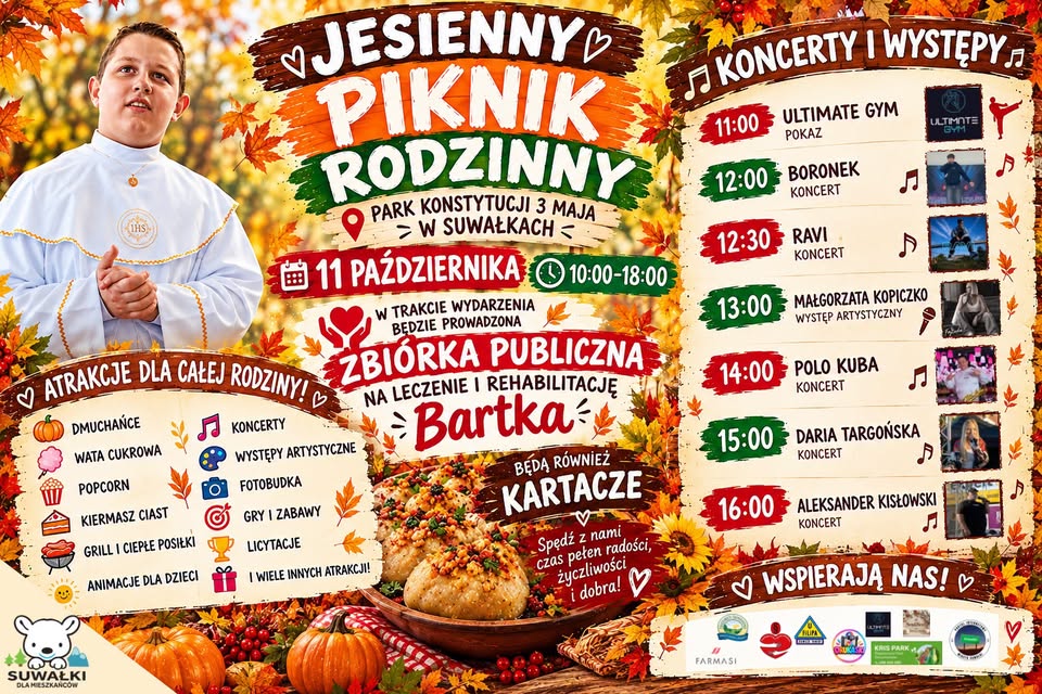 I Jesienny piknik rodzinny - Gramy dla Bartka Jesienny piknik rodzinny Gramy dla Bartka w Suwałkach