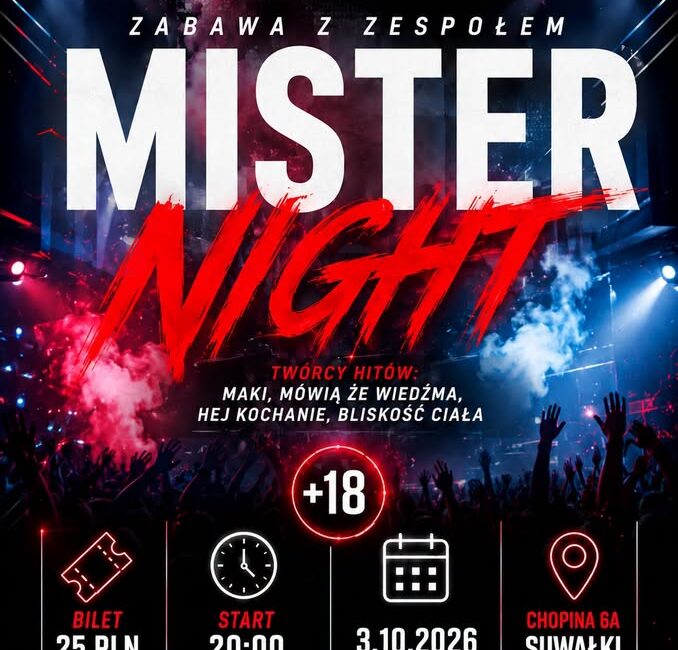 Impreza z zespołem Mister Night Impreza z zespołem Mister Night
