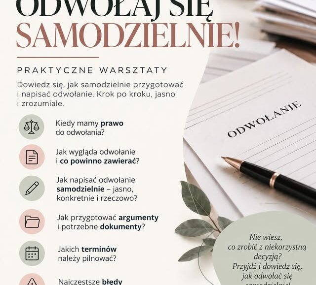 Warsztaty „Odwołaj się samodzielnie!”