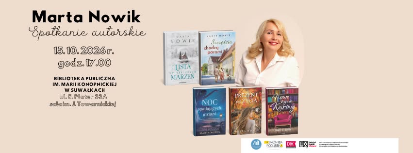 Spotkanie z Martą Nowik, autorką literatury obyczajowej